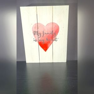 Louise Carey "My Family Is My Heart" Wood Wall Art Painting (Valentines Day)💗